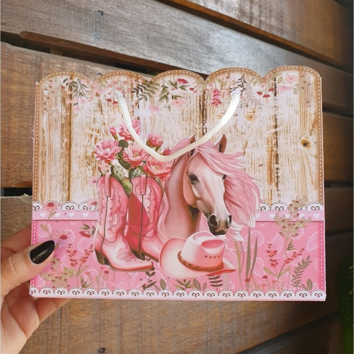 Sacolinha Personalizada Tema BOIADEIRA - PEGUE E MONTE– Lembrancinha Festa Infantil Aniversário PRONTA ENTREGA