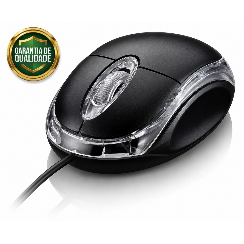 Mouse Com Fio USB Óptico 1200 DPI Para Computador E Notebook