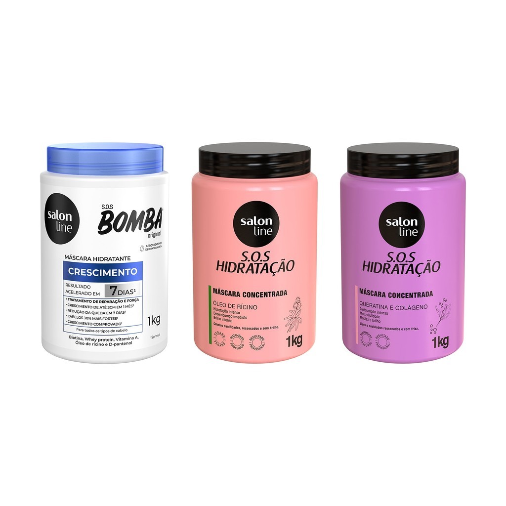 Cronograma capilar Bomba + Turbinada + Bio-Reconstrução Salon Line