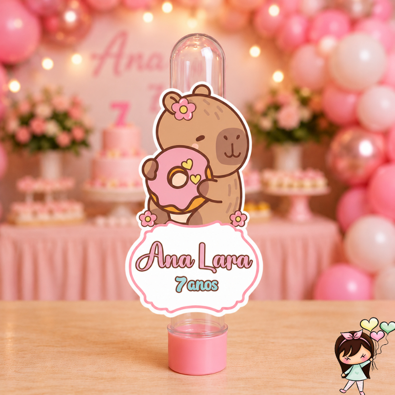 APLIQUE CAPIVARA CUTE PARA TUBETE | PERSONALIZADO | LEMBRANCINHA FESTA INFANTIL | ENVIO RÁPIDO!