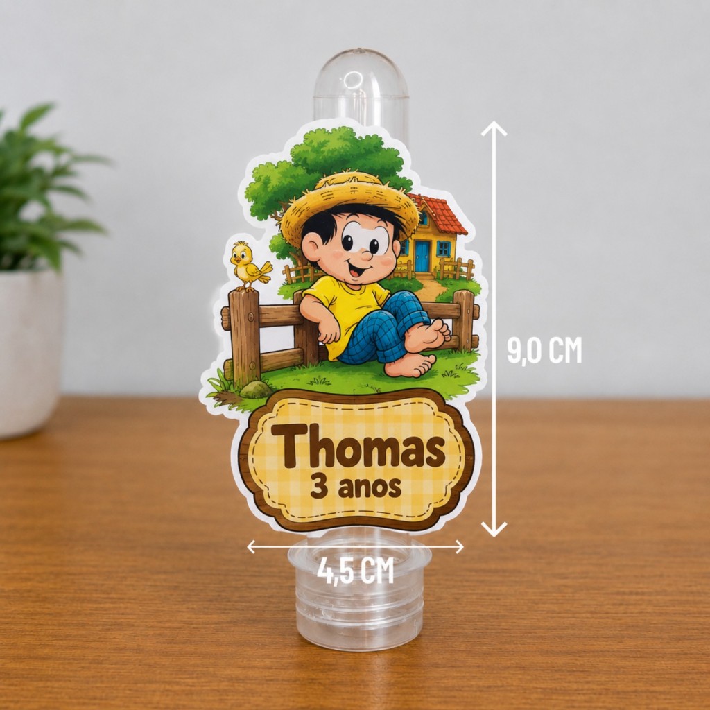 10 Tags Apliques Chico Bento Personalizado | Lembrancinha Festa Infantil (não acompanha tubete)
