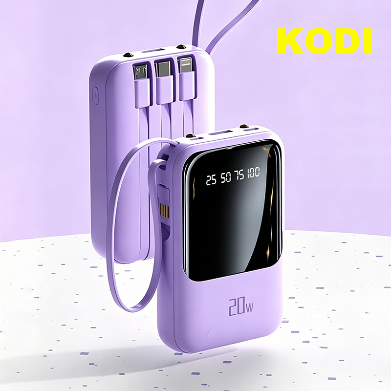 LANÇAMENTO Carregador Portátil 10000 mAH Mini Power Bank Com Cabo Embutido e Lanterna A6