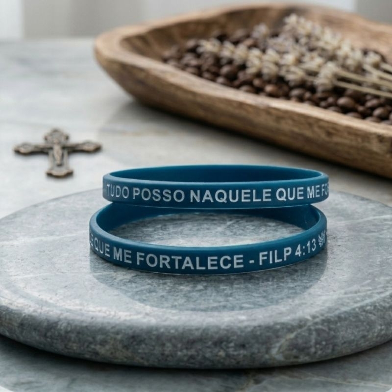Pulseira de Silicone Tudo Posso Naquele que Me Fortalece - Unissex