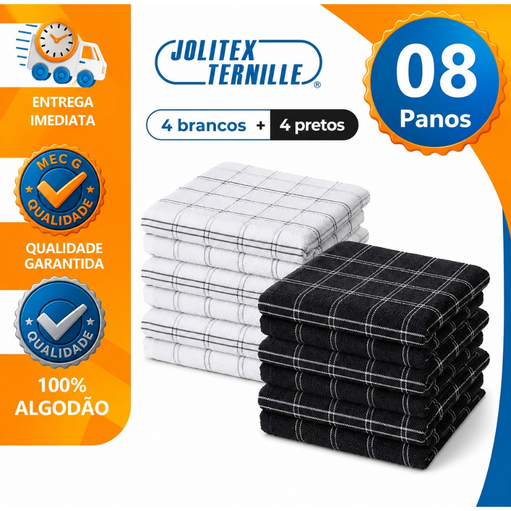 Pano de Prato Grande Copa Atoalhado Felpudo Cozinha 40x65cm 100% Algodão Branco Jolitex