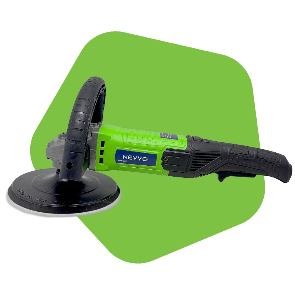 Politriz Angular Automotiva 7 Pol 1200w 4800rpm 180mm 6 Velocidades 127V C/ Punho Auxiliar Nevvo