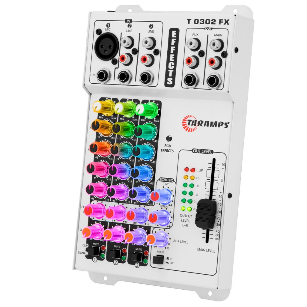 Mesa de som automotivo Taramps T0302 FX Led Colorido