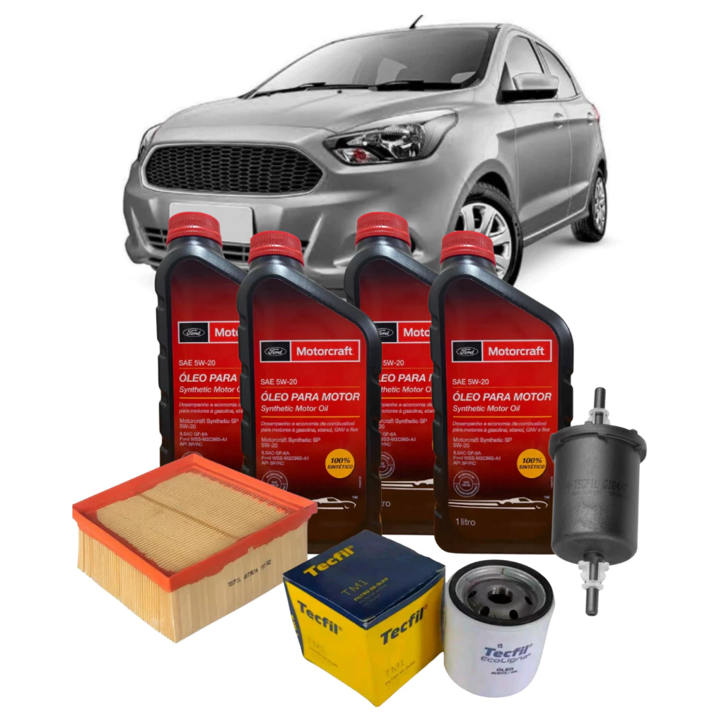 Kit Revisão Ford Ka 1.0 1.5 5w20 FORD Motorcraft Original+Filtro de Óleo+Combustivél+Ar