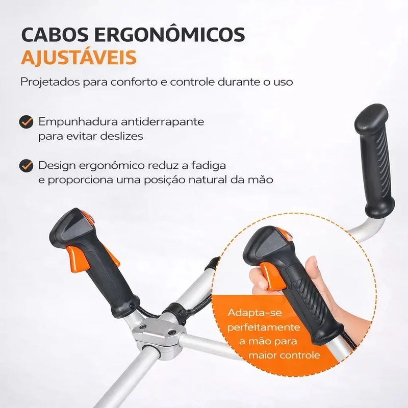 Roçadeira Aparador de Grama a Gasolina Multifuncional 75cc 3.5 Hp — foto 8