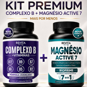 KIT COMPLEXO B + PRO MAGNÉSIO ACTIVE 7  FORMULA AVANÇADA 7 EM 1 - 120 CAPSULAS