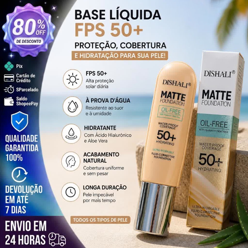 SPF50+Protetor Solar 45ml Com Cor Natural Resistente a Água Base líquida À Prova De Suor Hidratantes