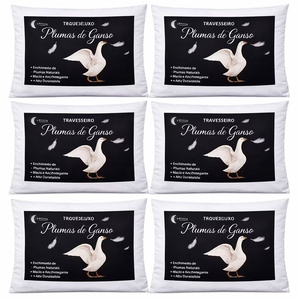 Kits de Travesseiros Pluma Sintética 70cm x 50cm.