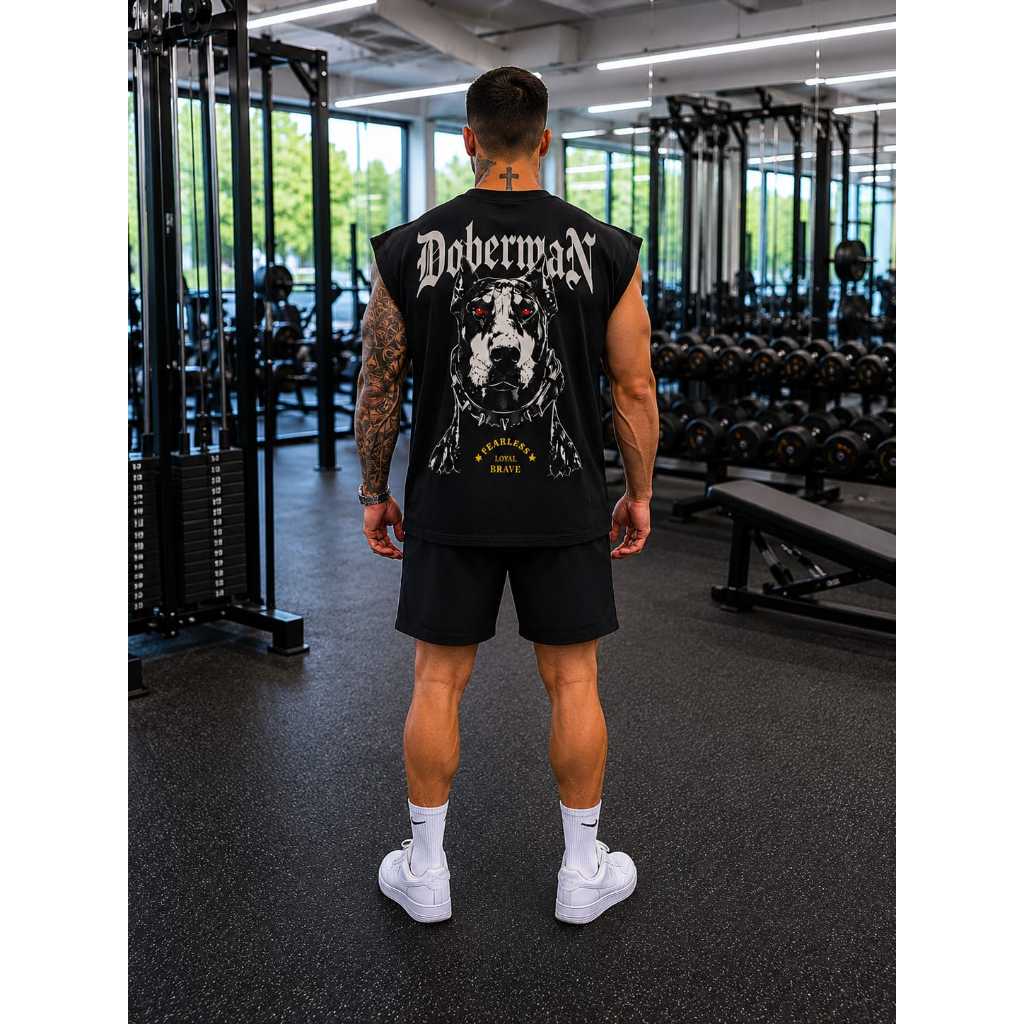 Kit Conjunto Masculino Doberman Premium Camiseta Oversized Estampada + Bermuda Tactel Streetwear DBN