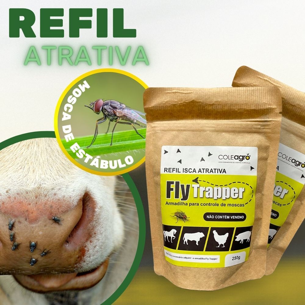 Refil Isca Atrativa Orgânica para Moscas – Refil 1 Sachê Coleagro Fly Trapper Uso Externo