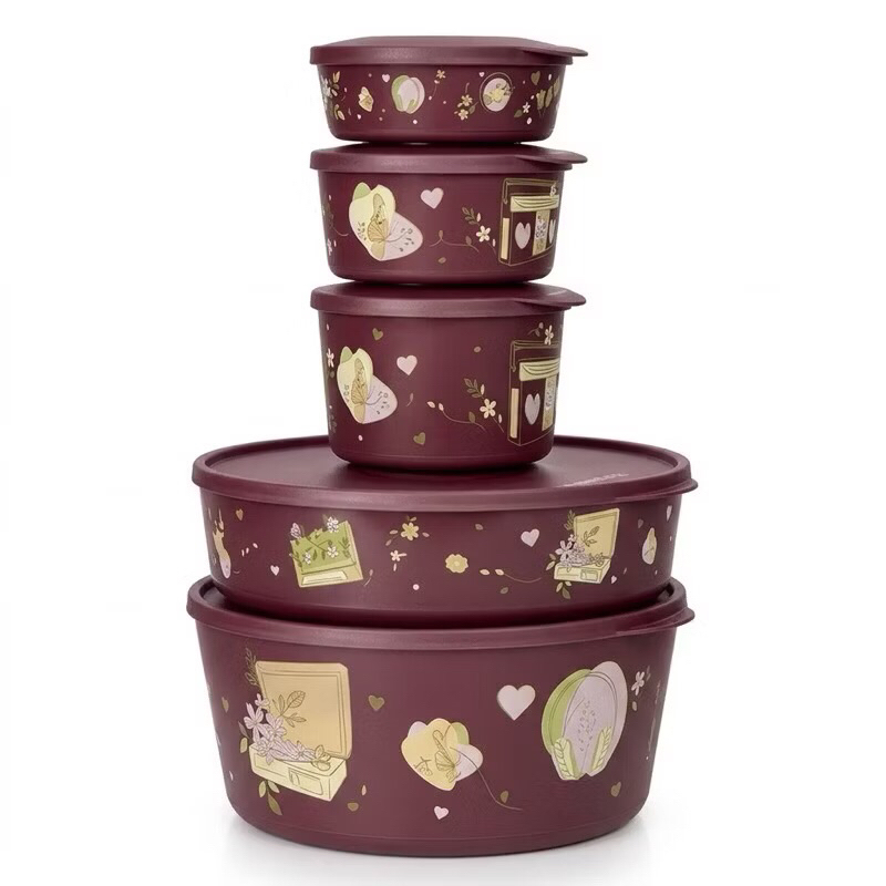 Kit Tupperware Tigela Ilúmina Simone Mendes No Ritmo do Coração 5 peças