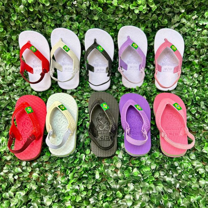 KIT 2 PARES CHINELO LISO COM BANDEIRINHA
