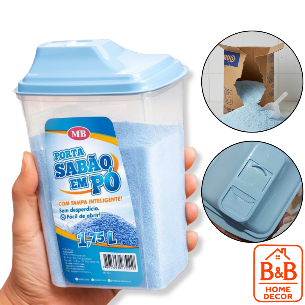 Pote com Bico Dosador 1,75L Lavanderia Sabão em Pó Amaciante Sabonete Líquido Top