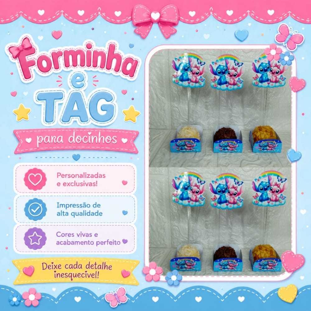 Forminha de Doces Stitch  Personalizada no Tema /Lembrancinha de Festa /Aniversário