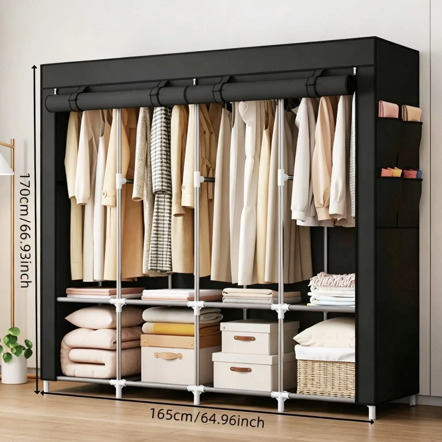 Guarda Roupa Dobrável Organizador De Roupas Portátil Multiuso Armário Organizador 4 Divisórias — imagem 1