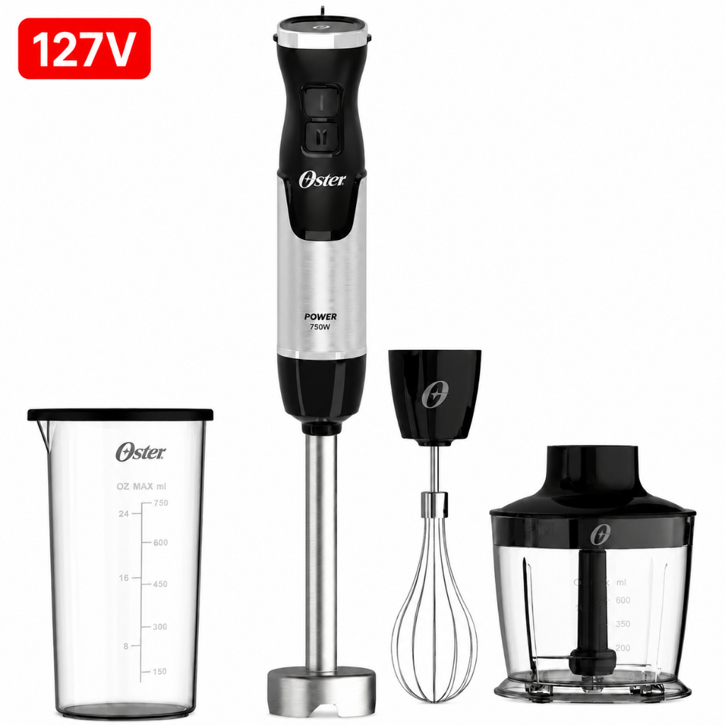 Mixer Oster Power Black 127V 3 em 1 4 Lâminas Em Inox 750W Potente