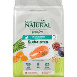 Ração Guabi Natural Grain Free Gato Castrado Salmão e Lentilha 7,5 kg