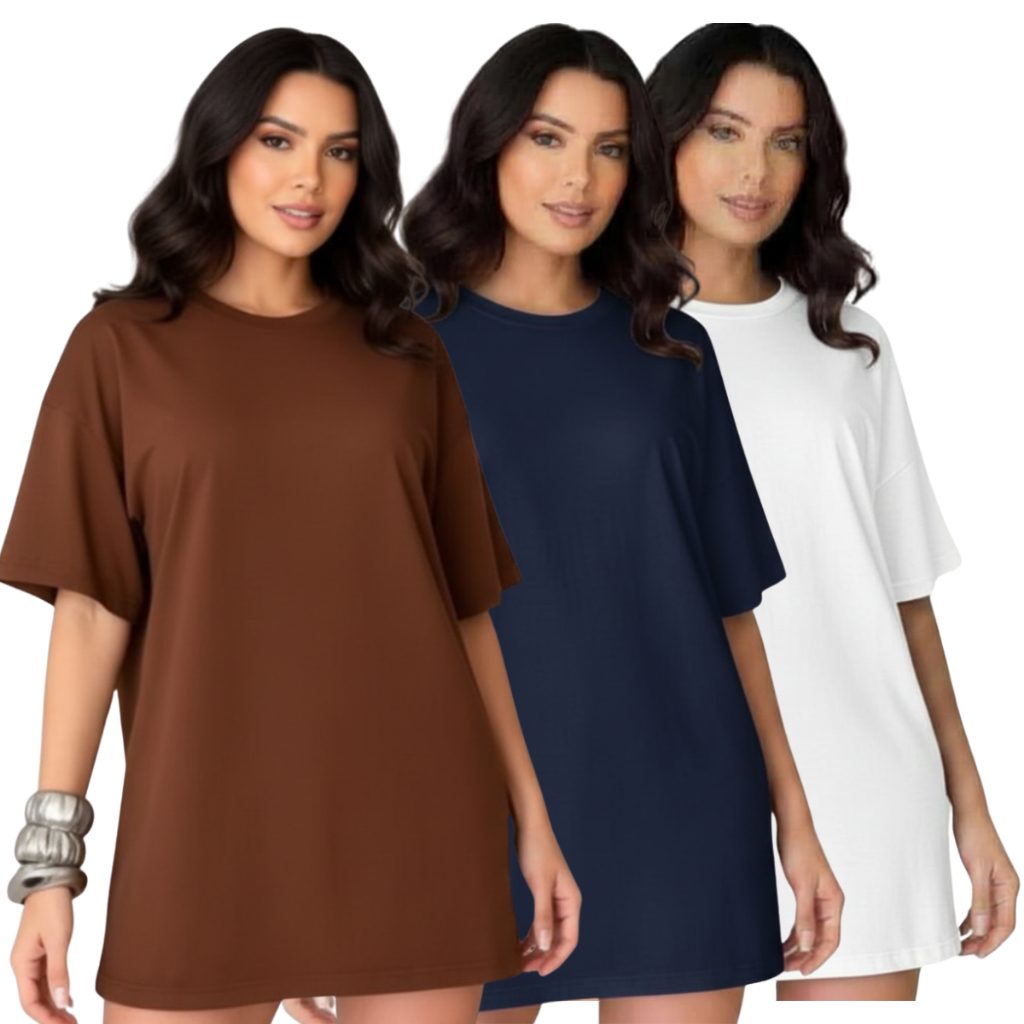 Camiseta Oversized Feminina Viscolycra Larga Confortável Básica Estilosa Academia Casual