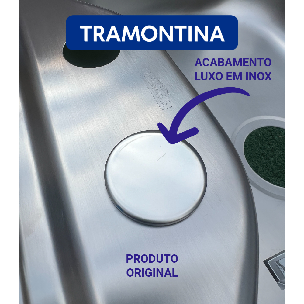 Tampão Acabamento Tapa Furo De Pias Plug Cozinha Banheiro Inox Tramontina 93993119