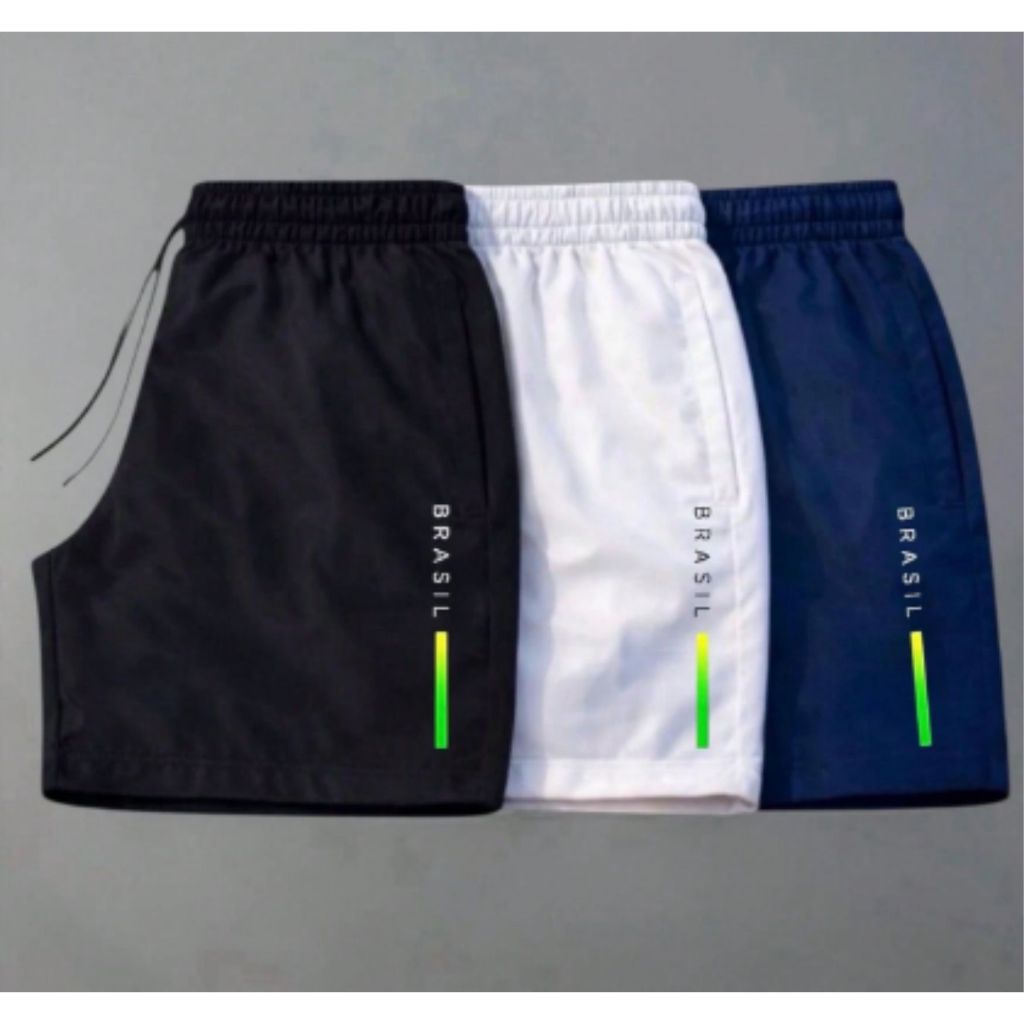 Short Masculino Bermuda Seleçao Brasileira Copa do Mundo Ideal Para Academia Treinos Futebol Praia