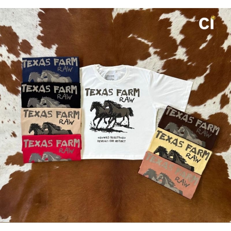 CROPPED Oversized Feminino| Menegotti , Texas Farm, Country Premium Estampado| Moda Agro Rodeio