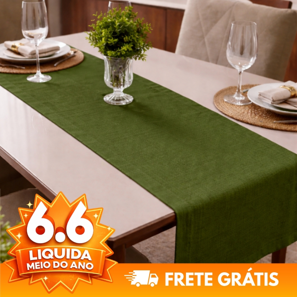 Trilho de Mesa Decoração e Luxo Maquinetado Bainha Premium 4 e 6 lugares