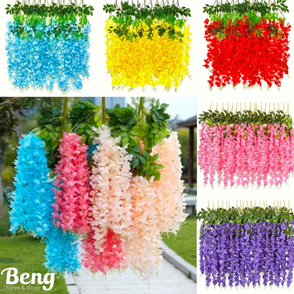 Pendente Cerejeira Artificial Glicinia Decoração Casa Casamento Festa -12 Galhos Toque Real- A-524