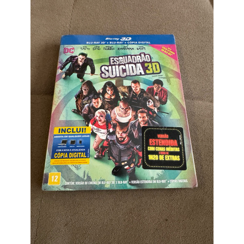 Blu-ray 3d + Blu-ray Esquadrão Suicida (lacrado)- 3 Discos