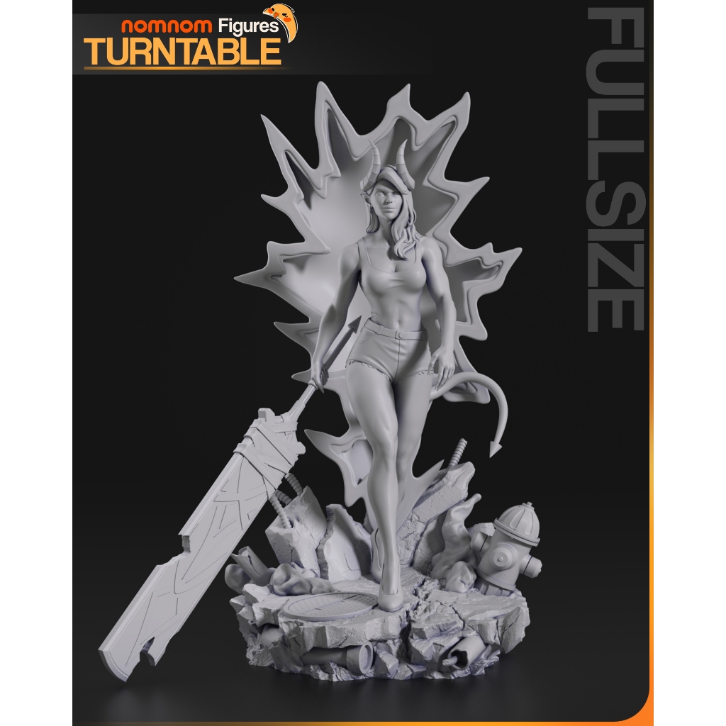 Action Figure Demon Girl Urban Bleach - Sem Pintura (Garage Kit) Resina ABS-Like - Opções 1:10 (25cm), Miniatura e Busto