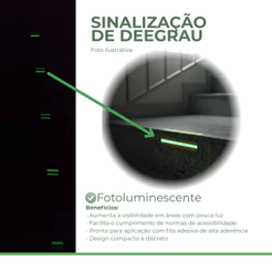 10 Faixa Sinalização para Degraus Fotoluminescente 20x3cm