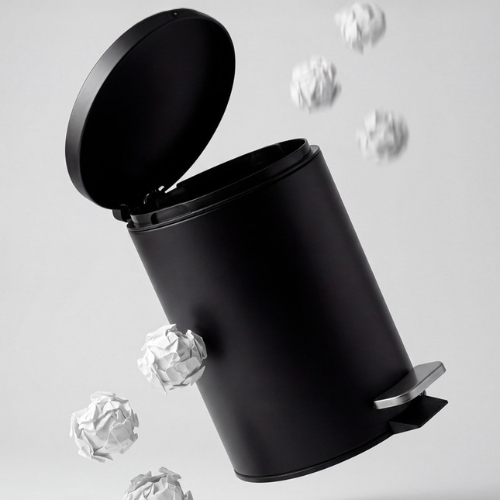 Lixeira Pedal Fosca Matte Preta Cinza Branca Banheiro Cozinha Escritório Cesto de Lixo Decorativa