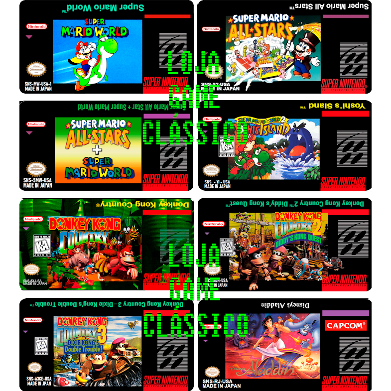 Lote De Labels Adesivas Para Fita Super Nintendo 10 Unidades