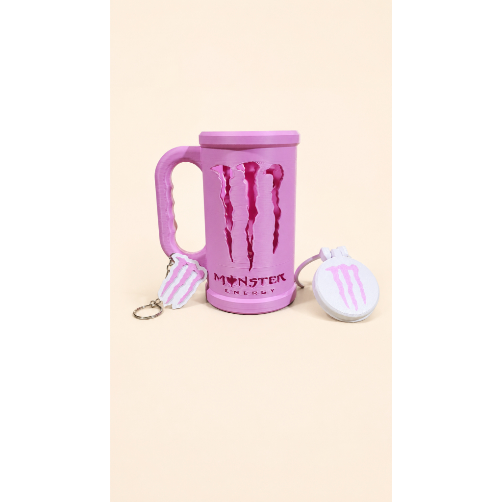 Kit Monster Completo - Monster, energético, tampa para lata, chaveiro abridor, abridor de lata, impressão 3D,