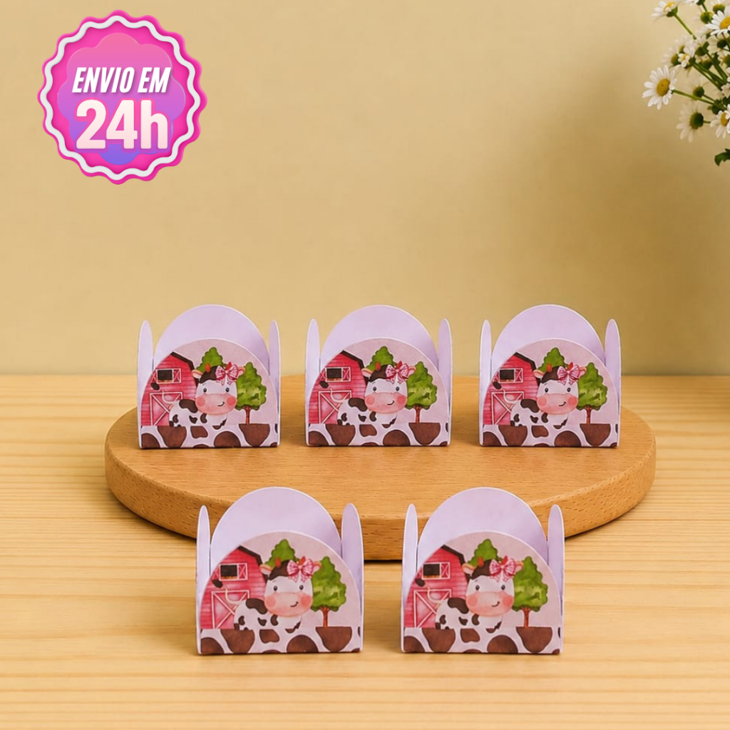Forminha de Doces Tema Fazendinha Rosa Personalizada /Lembrancinha de Festa /Aniversário