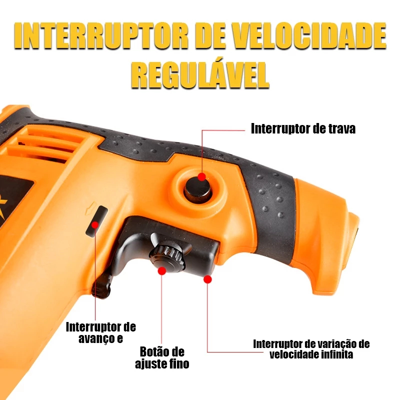Furadeira Parafusadeira de Impacto 900W com Mandril 13mm — foto 3