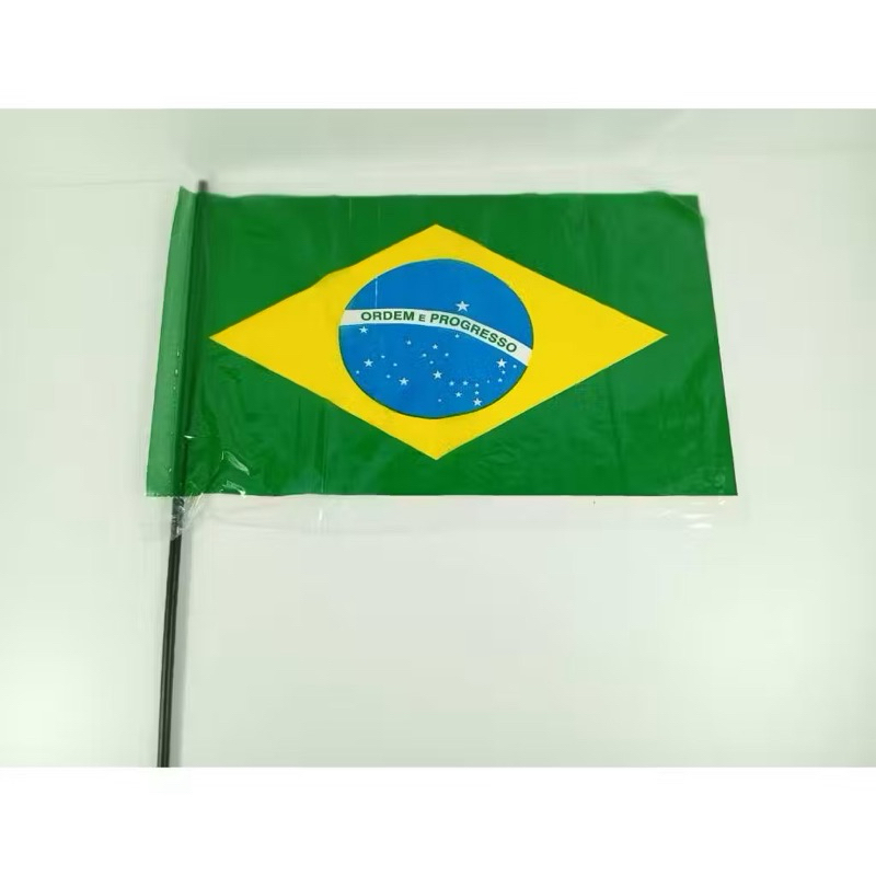 Bandeira Do Brasil De Plástico | 30x40cm | Unidade E Kits | Seleção Brasileira, Copa Do Mundo, Bandeirinha, Jogos, Futeb