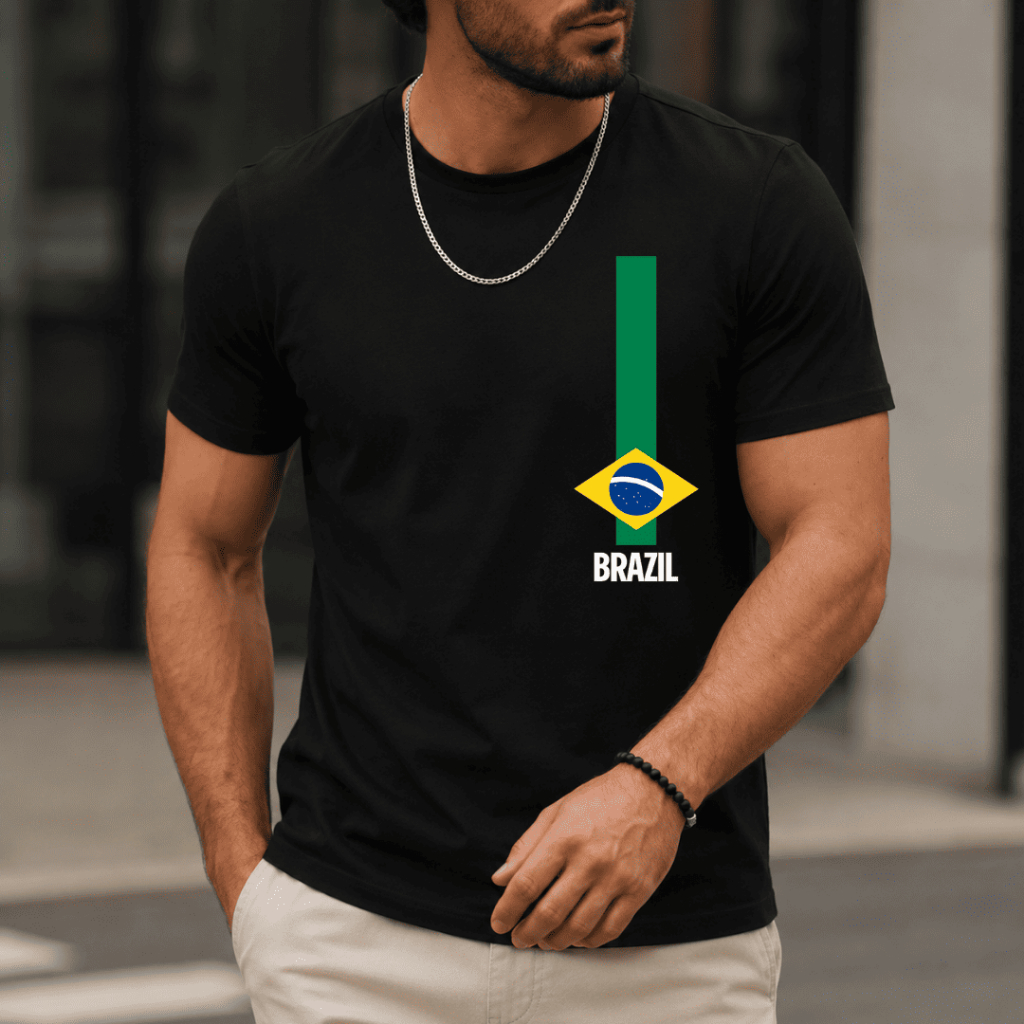 Camiseta do Brasil Masculina Copa Estampa Elegante e MInimalista 100% Algodão Envio 24 Horas