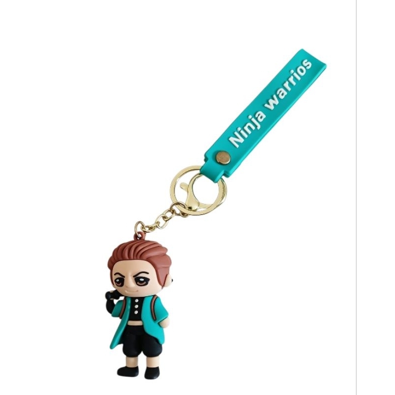 ​Chaveiro Anime Caçador De Demonios Boneco Ninja Verde Colecionavel Presente Geek Fofo