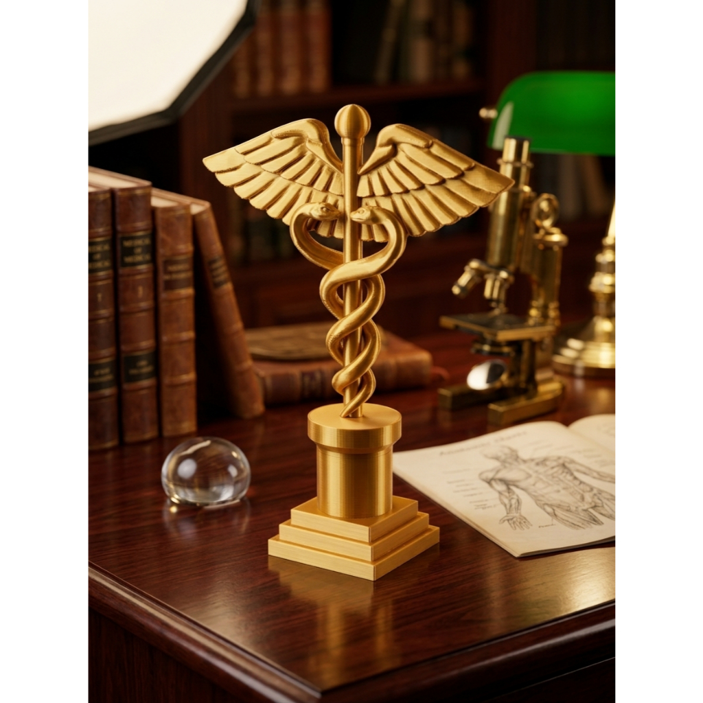 Troféu Bastão de Asclépio Medicina Presente Formatura
