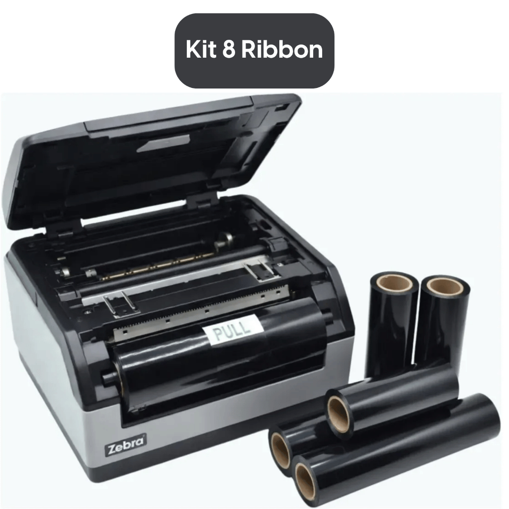 Kit 8un Ribbon Cera Para Impressora Zebra Argox Elgin L42 Pro 110x74 Atacado Premium