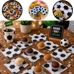 100 GUARDANAPOS BOLA DE FUTEBOL FESTA 19,5 X 22,5