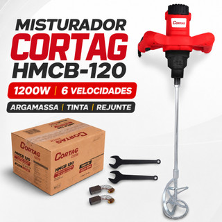 Misturador Elétrico Cortag HMCB-120 1200W 60L 6 Velocidades para Argamassa Tinta Rejunte 127V 220V