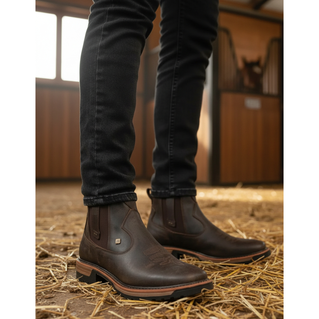 Botina Zebu Búfalo Café Jump Bota Ideal Para Fazenda Campo E Vida Rural