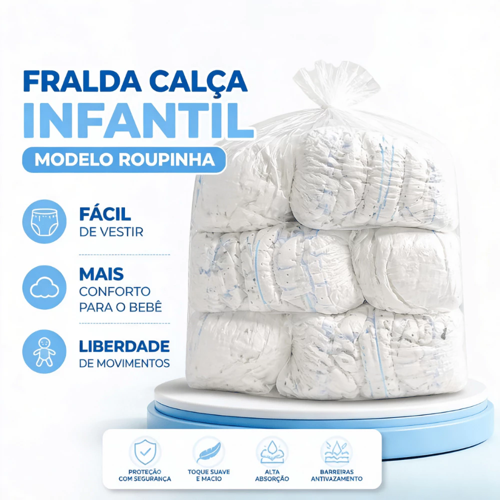Fralda Calça Roupinha Infantil Imperatriz Baby Unisex Resistente Confortável Utilizável M/G/XG/XXG
