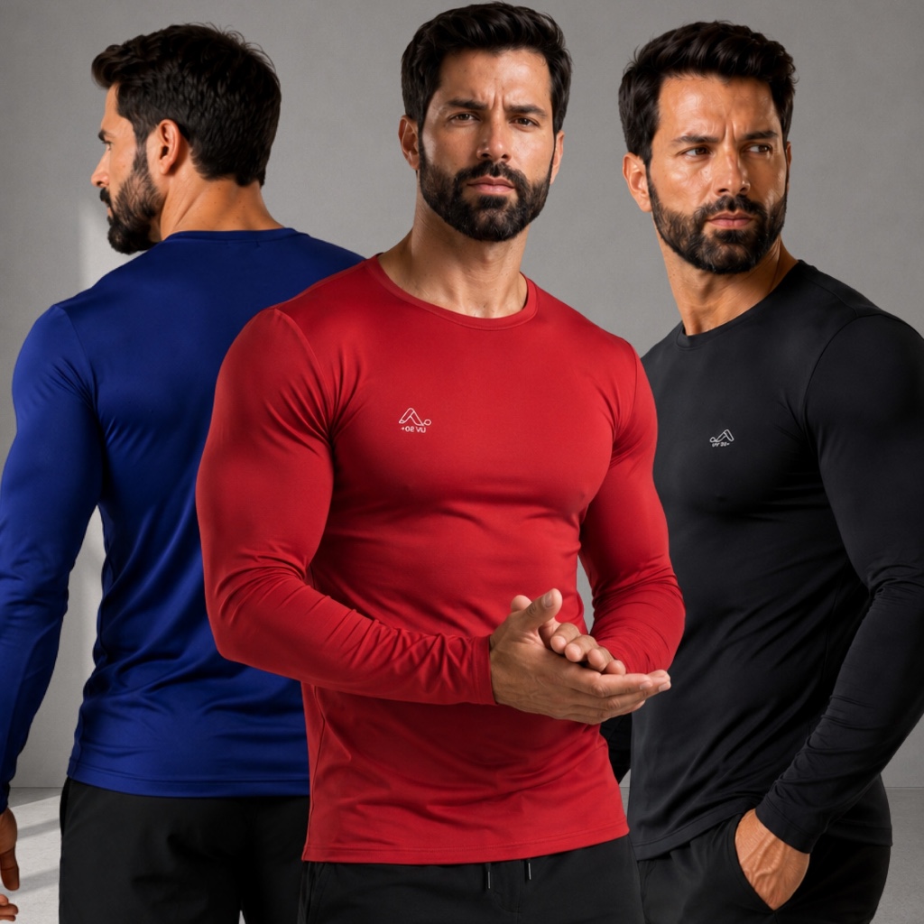 Camisa UV 50+ Masculina Proteção Solar Segunda Pele Térmica Blusa Academia