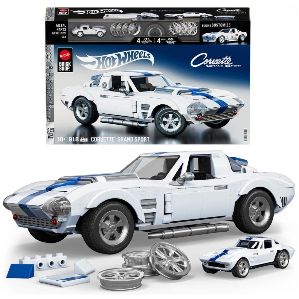 Hot Wheels Brick Shop Elite Corvette Grand 1:16 918 peças Mattel