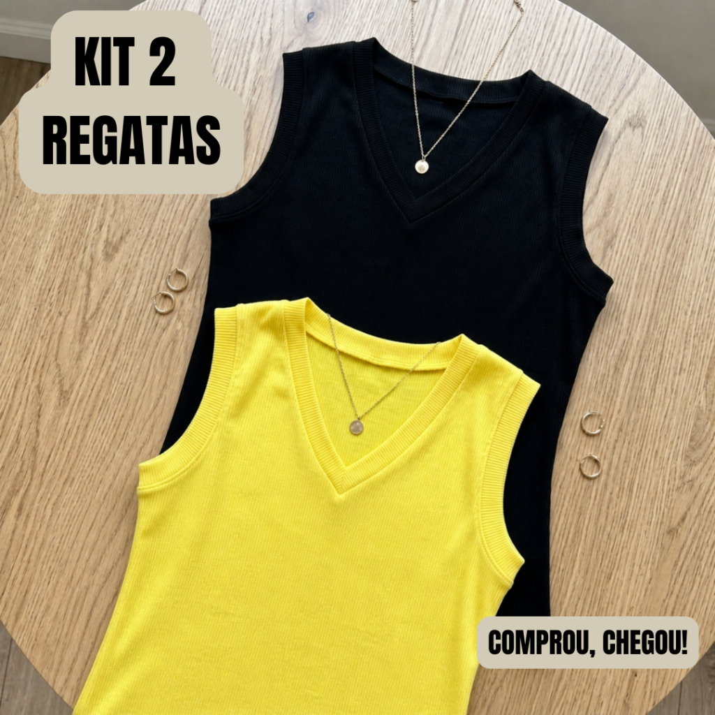 Kit 2 Blusas Feminina Canelada Confortável Elegante Versatil Moda Blogueira